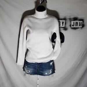 Lauren Ralph Lauren monogrammed white Ribbed Turtleneck-shipping incl